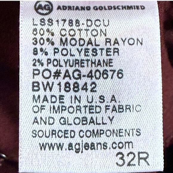 Adriano Goldschmied Chino Jeans Womens Oxblood Abbey Ankle Super Skinny Ankle 32 - Picture 7 of 8